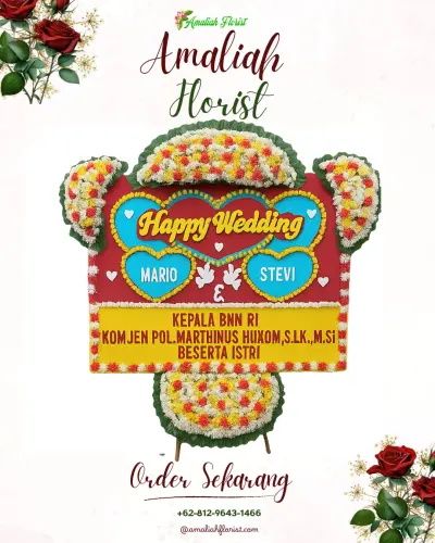 Karangan Papan Bunga Pernikahan di Kadungora